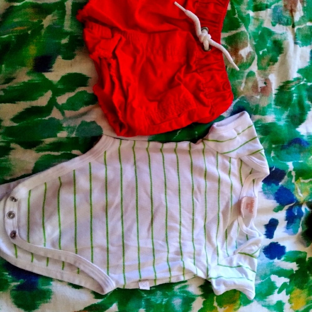 0-3 month Oshkosh onesie and shorts